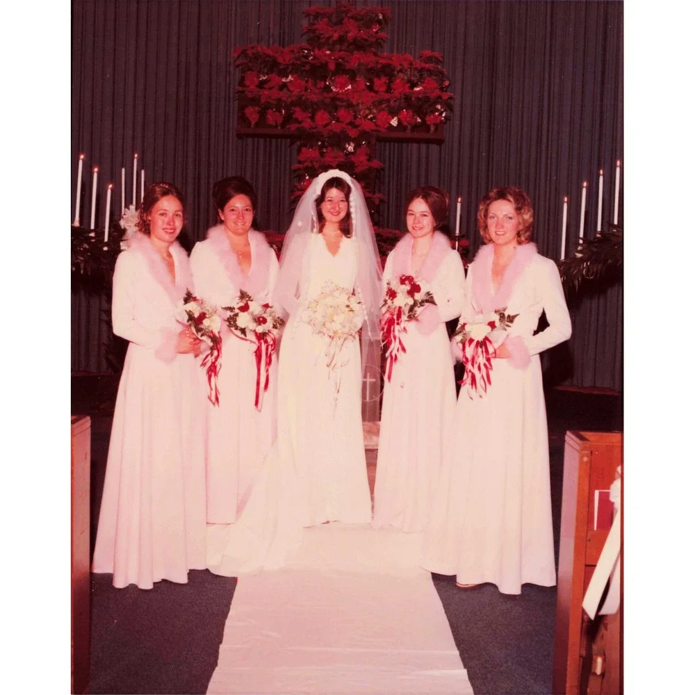 Vintage 1970s Military Wedding Lot 6 Photos Mess Dress Church Christmas 4x5 - Picture 6 of 6